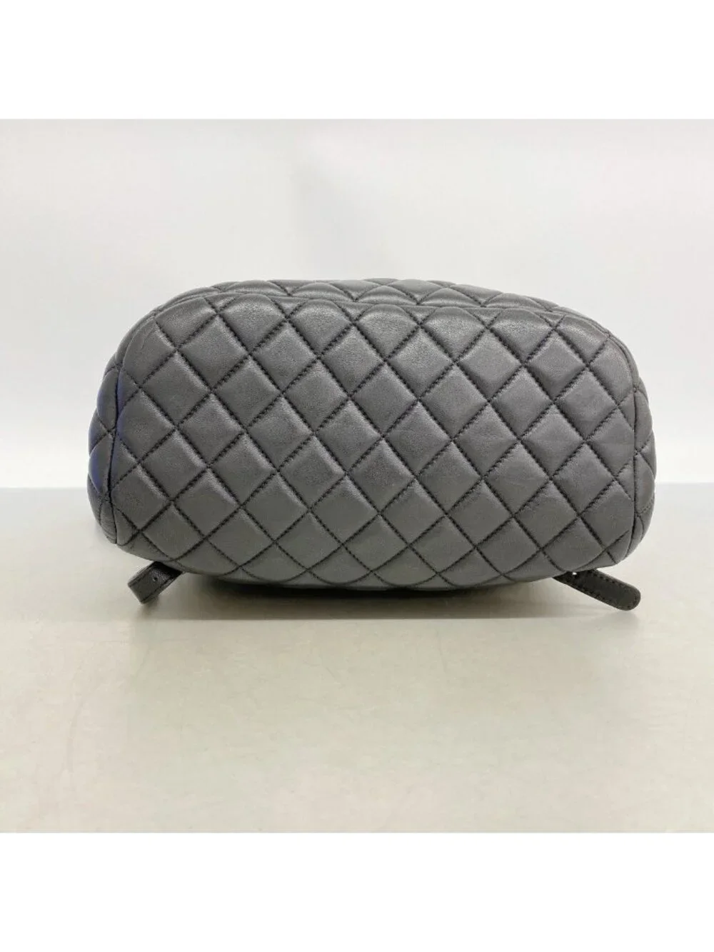 Chanel Backpack Quilted Lambskin Black Silver